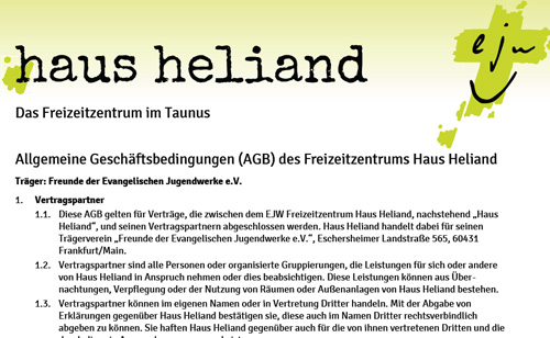 AGB und Datenschutz